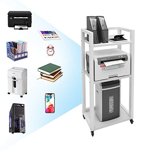 Image of Natwind 3-Tier Tall Printer Stand,Shredder Stand Computer Host Holder,White