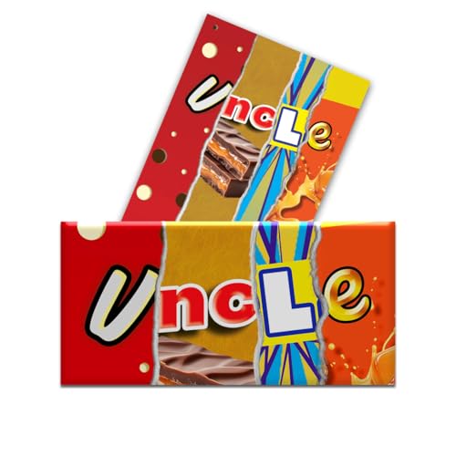 2-Pack Funny Uncle Chocolate Bar Wrappers Novelty Joke Gift for Him Rude Sibling & Family Gag Present Hilarious 30th 40th 50th 60th Birthday Christmas Secret Santa Stocking Filler (Wrappers Only)