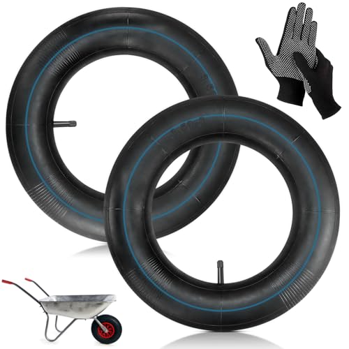 2 Pcs Inner tube 3.50-8 for wheelbarrow wheel with Straight Valve Inflatable Replacement Innertube, Universal Inner Tube for Sack Barrow Hand Trucks Garden Carts Trolley Lawn Movers, Wheel Barrow Tyre