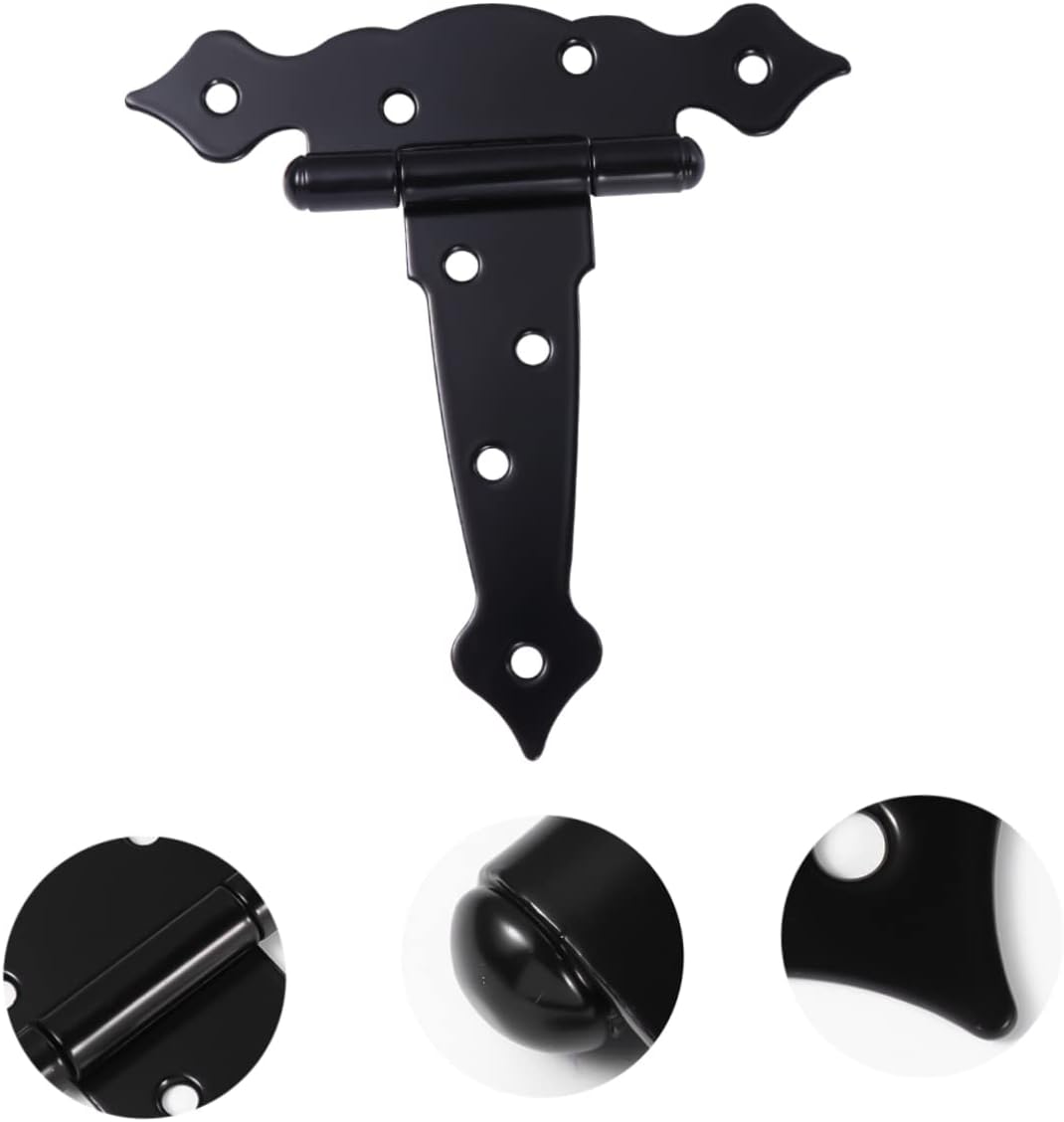 LIFKOME 3pcs Shape Heavy Duty Door Hinges Rustproof t Strap Design for Smooth Operation Offset Screw for Extra Strength Black Finish