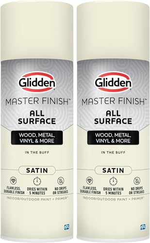 Image of Glidden Master Finish 12 oz. Satin In the Buff Interior /Exterior All Surface Spray Paint and Primer (Pack of 2)