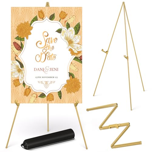 Display Artist Easel Stand for Wedding Sign - 63 Instant Tripod Collapsible Portable Floor Easel
