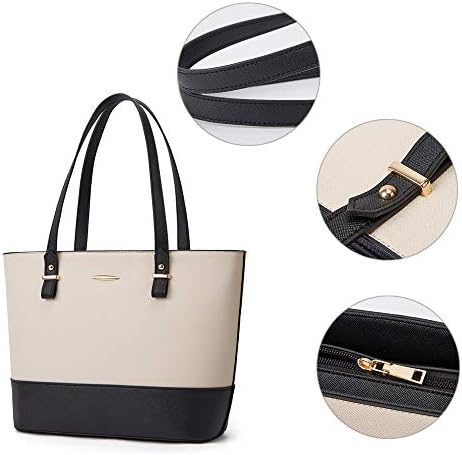 MORGLOVE Women Handbags Large Tote Bag Tassel Crossbody Bag Clutch for Ladies 3 Piece Set (Black)