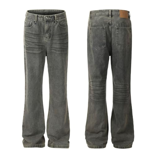 Jeans Pants Trouser Denim Trendy Street Retro Loose Flared Leg Casual Commuting Straight for Men4