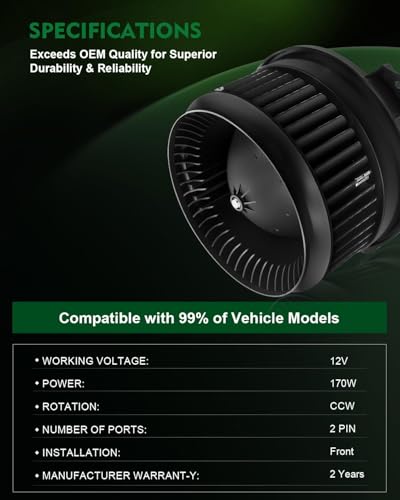 Image of HVAC Heater Blower Motor with Fan Cage Fits for:-Honda Cr-V 2012-2016 Civic 2013-2015 Accord 2013-2017, for:-Acura RDX 2015-2018 ILX 2016-2017 A /C Heater Blower Motor OE# 700260 79310T0AA01