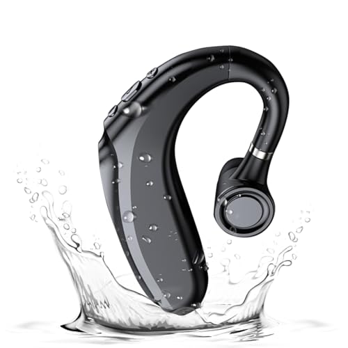 RUOVXWU Bluetooth wireless Headset Handsfree Earpiece,Bluetooth Earpiece,Bluetooth 5.2 Single Headset,Noise Cancelling Waterproof Earphones In-Ear Headphone with Microphone for Business,Office,Driving