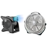 Lasko 14.5' 375 CFM Pivoting Utility Fan and 20' Wind Machine Air Circulator Floor Fan with 3 Speeds and Pivoting Head