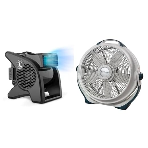 Lasko 14.5" 375 CFM Pivoting Utility Fan and 20" Wind Machine Air Circulator Floor Fan with 3 Speeds and Pivoting Head