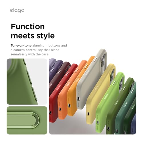 Image of elago for iPhone 17 Pro Max Case, Premium Magnetic Silicone Case, Compatible with MagSafe, Liquid Silicone Material, Protective Cover, Shockproof, Slim Phone, 6.9 inch (Cedar Green)