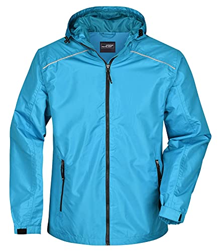 Roughtex Regenjacke Herren Spruch Der mit dem Hund geht reflektierend bedruckt Türkis L