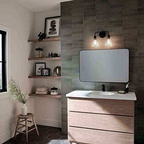 Image of Kichler Meller 2-Light Industrial Vanity Light, Brushed Nickel