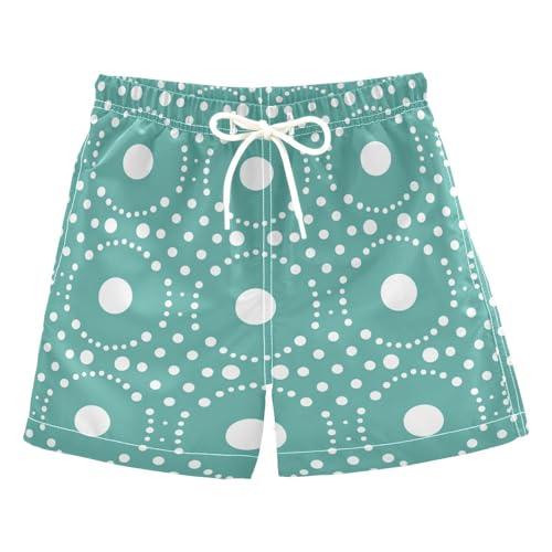 Boys Swim Trunks Infant Baby Boy Stretch Swim Shorts Quick Dry Baby Kid Beach Shorts Swimwear 4T Teal Dot Pattern