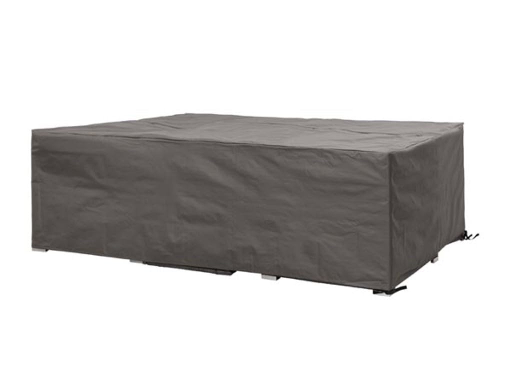 Perel Housse d'extérieur pour Ensemble de Jardin, Gris, rectangulaire, 300 cm x 300 cm x 75 cm