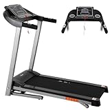 ISE Tapis de Course Inclinable Pliable, Tapis de Marche Inclinable Pliable Motorise Puissant, Tapis de Parcours Professionnel 12P/14KM/H, Tapis Marche Inclinable avec LCD, Tapis Course Compact