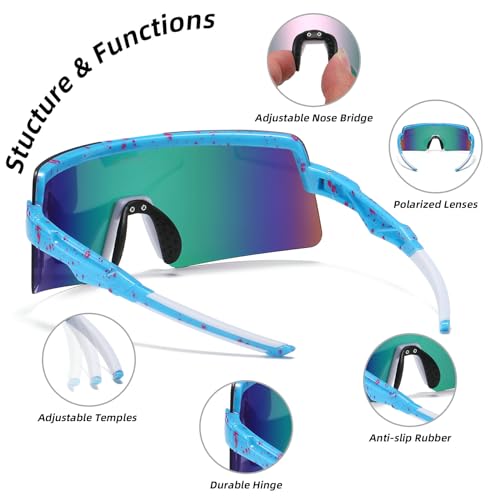 Image of Two Sizes For Adults and Youth Polarized Sunglasses Men Women Outdoor Sport Baseball Glasses UV400 Cycling Eyewear