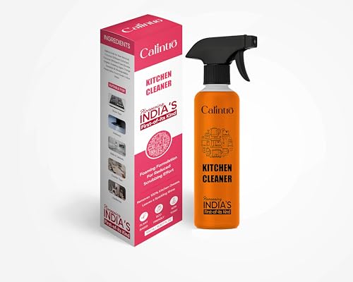 Image of Kitchen Cleaner 500 ml - Powerful Degreaser Spray with Lemon Freshness | Multi-Purpose Oil, Grease & Stain Remover for Gas Stove, Chimney, Sink, Tiles & Kitchen Surfaces, Safe & Effective