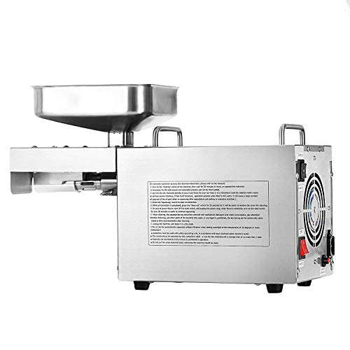 FlowerW Ölpresse Maschine Edelstahl Öl Extractor Maschine Kommerziellen Öl Expeller Extractor Multifunktionale mit 3 Verwendet für Erdnuss Nüsse Samen (Auto Ölpresse) (Ölpresse) - 5