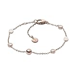 skagen armbanduhr garantie Edelstahlarmband mit Edelstahlkugel in roségold und Glassteinen, glänzend - Karabinerverschluss