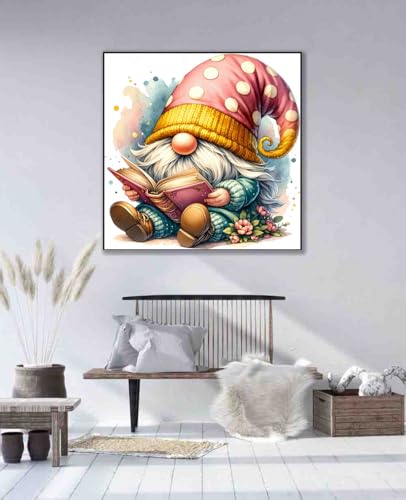 Image of Gnome Cross Stitch Kits for Adults Beginner,Book Counted Cross Stitch Kits Printed Stitching Cute Patterns Dimensions Needlepoint Art Crafts Embroidery Kits for Adults Beginners (13.7x13.7 inch)