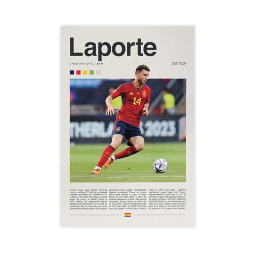 GJHTQLP Aymeric Laporte - Póster en lienzo para decoración de dormitorio, oficina, habitación, regalo, 60 x 90 cm
