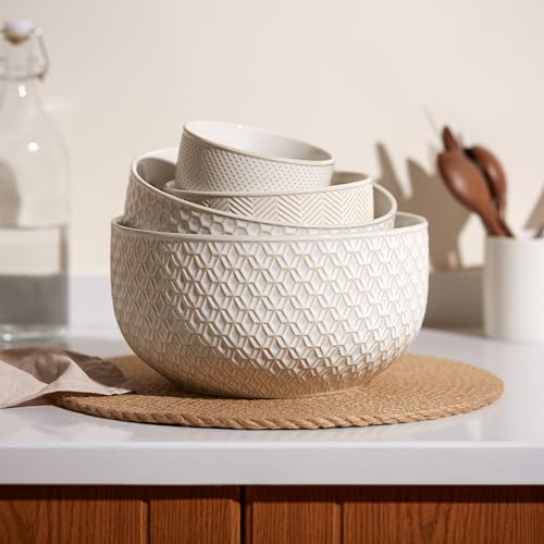Embossed Nesting Bowl Set by Kook