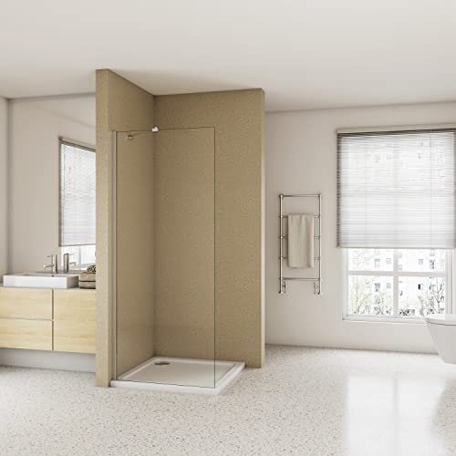 76x185CM BARRA 45 CM MAMPARA DE DUCHA PUERTA FRONTAL FIJA CRISTAL 6 MM ANTICAL EASY CLEAN TRANSPARENTE