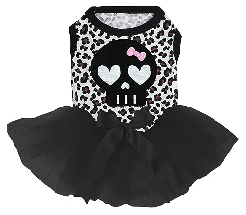Robe pour chiot tête de mort noire évite frottement léopard S - 2