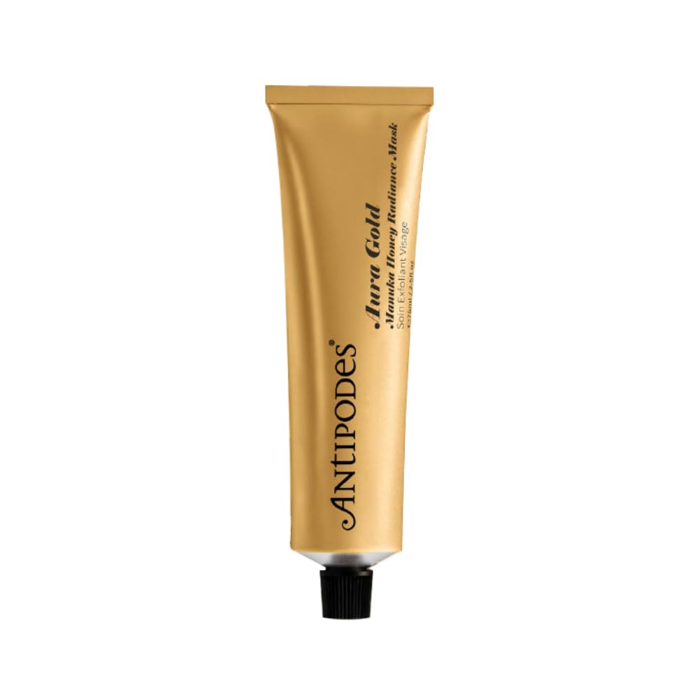 Antipodes Aura Gold Mānuka Honey Radiance Mask 75ml – Brightening & Hydrating Face Mask with Vitamin C, AHAs & Ceramides – Targets Dullness, Pigmentation & Fine Lines – Certified Vegetarian Skincare