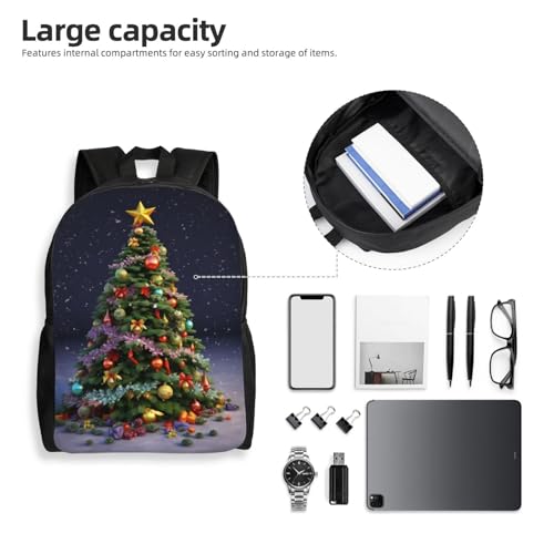 Mochila impermeable unisex con diseño verde Navidad miniatura 6
