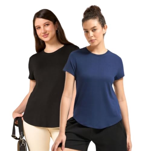 Image of Wellbi Bamboo Women's Tshirt - Ultra-Soft, Breathable & Sustainable | Premium Cotton Blend for Supreme Comfort | Stylish & Eco-Friendly T-Shirt for Women | Tshirt Women Cotton