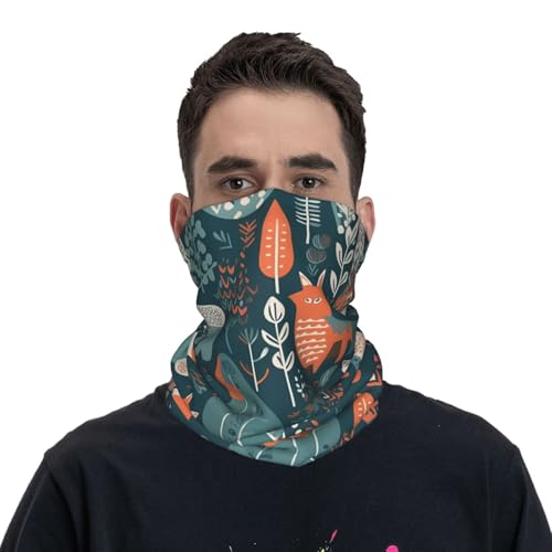 Neck Gaiter Face Mask UV Protector Scarf Breathable Windproof Face Cover Scandinavian Animals Balaclava Summer Cooling Gator Cover Seamless Bandana Head Wrap for Men Women2