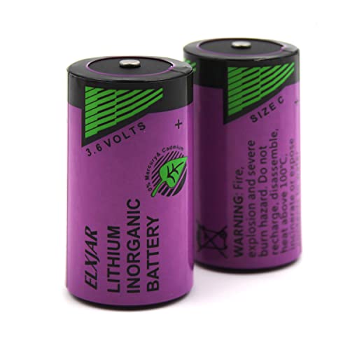 elxjar (2-Pack) 3.6V TL-5920 Lithium Battery Replacement for Tadiran iXtra Series TL-2200 TL-5920/S ER26500 LS26500 C Size Non-Rechargeable Battery