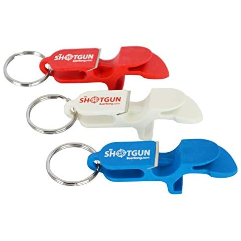 Shotgun Keychain Tool Beer Bong America’s 3-Pack, Special Plastic Shotgun Tool, Bottle Opener, and Tab Opener All in One - Great for Parties, Gifts, Drinking Accessories - Made in USA Cover