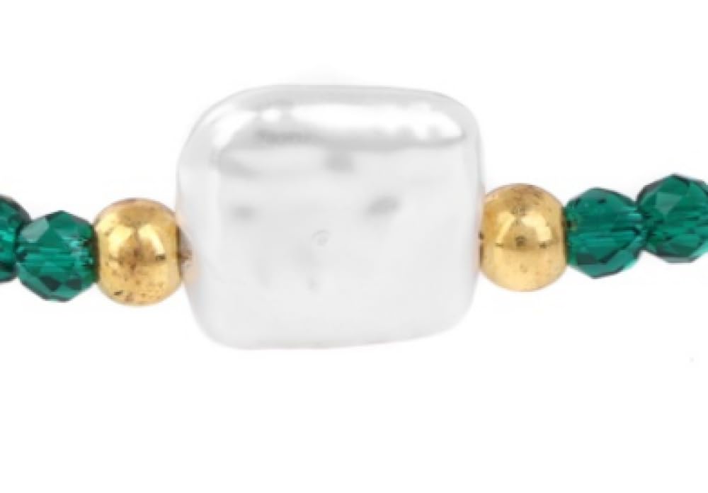 3 mm facettiert natürliche Emerald Steinheilung Kristallarmband für Frauen, quadratische Form Chakra Edelsteinarmband Verstellbarer Yoga Charme Schmuck für Männer Schmuck