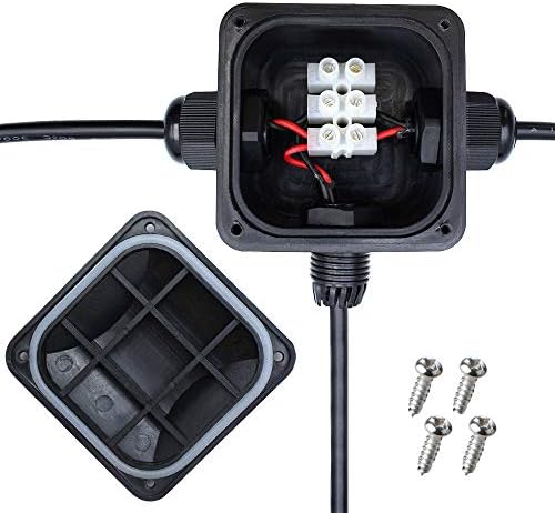 LightingWill Waterproof Junction Box, IP68, 3-Way Outdoor Cable Connectors,Outdoor/External Electrical Light Junction Box Ø 6mm-10.2mm (3 Pack)