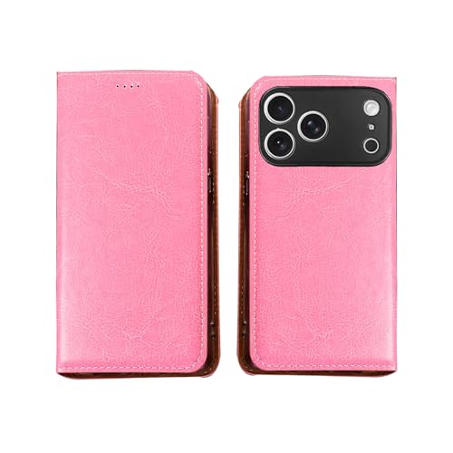 Wallet Case For iPhone17 Pro Max For Cowhide Leather Card Slots Magnetic Kickstand Shockproof Flip Folio Protective Cover Busine