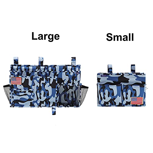 Image of Surblue Bedside Caddy Hanging Organizer Bedside Storage Bag for Bunk and Hospital Beds (Small Ocean)