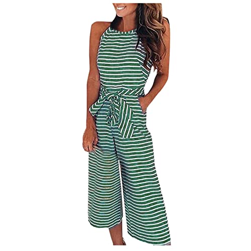 Jumpsuit Damen Baggy Playsuits Langes Jumpsuit Sommer Ärmellose Overall...