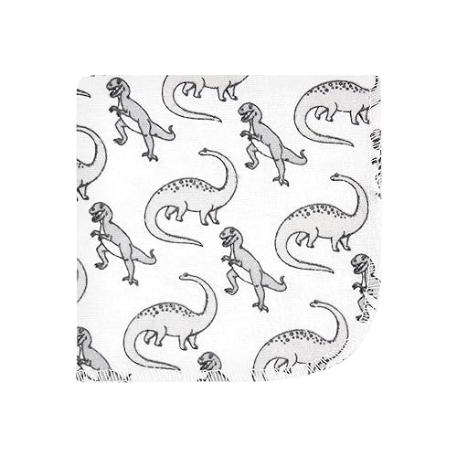 Image of Hudson Baby Unisex Baby Flannel Cotton Washcloths 12-Pack, Neutral Dino World, One Size
