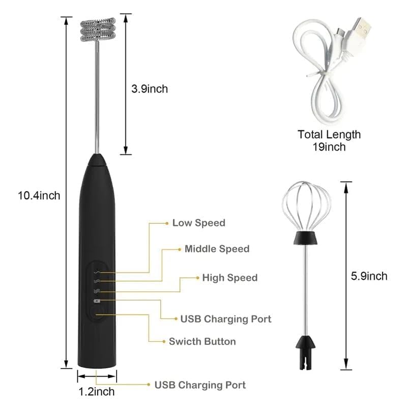 Image of zedx Rechargeable Milk Frother & Coffee Whisker with Dual Spring Tech |Coffee Frother Electric Blender Mixer |Hand Blender |Coffee Maker and Beater Electric(Multi) (Style2)