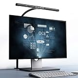 AmazLit Lampe de Bureau LED, Lampe de Bureau à col de cygne Flexible, Lampe à Détection de geste, Barre Lumineuse de Moniteur d'écran avec Pince, Température de Couleur et Luminosité Réglables,12 W