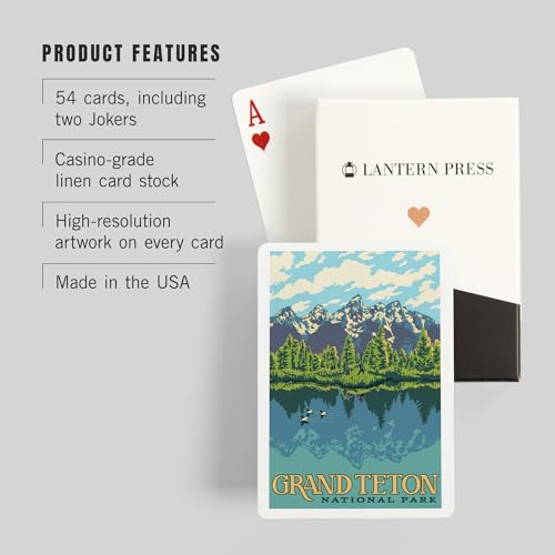 Lantern Press Naipes Poker Grand Teton 52 Cartas miniatura 3