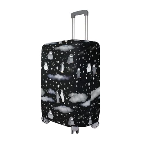Joisal Luggage Protector Cute Suitcase Covers Elastic Flower Travel Suitcase Accessories Penguins Stars Black Cloud Dark, M, Fits 22-24 Inch Case3