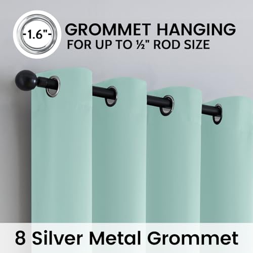 Image of SimpleHome Aqua 100% Blackout Curtains Room Darkening Living Room 63 Inch