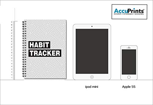 Image of AccuPrints wiro Hard bound A5 (6 by 9 inch) wiro Notebook Diary Ruled 200 pages-80 Gsm Paper Pattern-Habit tracker