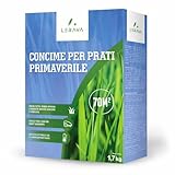 LERAVA Concime Prato Primavera (70m²) - Fertilizzante per Prato Verde e Rigoglioso - Concime Azotato Antimuschio a Lenta Cessione - Rigenerazione e Nutrizione del Tappeto Erboso per Tutta la Stagione