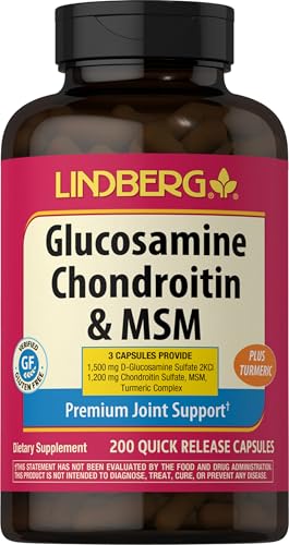 Piping Rock Glucosamine Chondroitin MSM | 200 Capsules | Non GMO & Gluten Free Supplement | by Lindberg