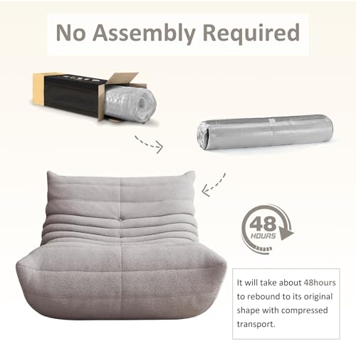 Image of Giant Bean Bag Chair for Adults,Comfy Single Floor Fireside Chair with Memory Foam,Cozy Accent Sofa Couch Boneless Chaise Loungefor Small Room Living Room Bedroom Gaming Room(Gray, Single)