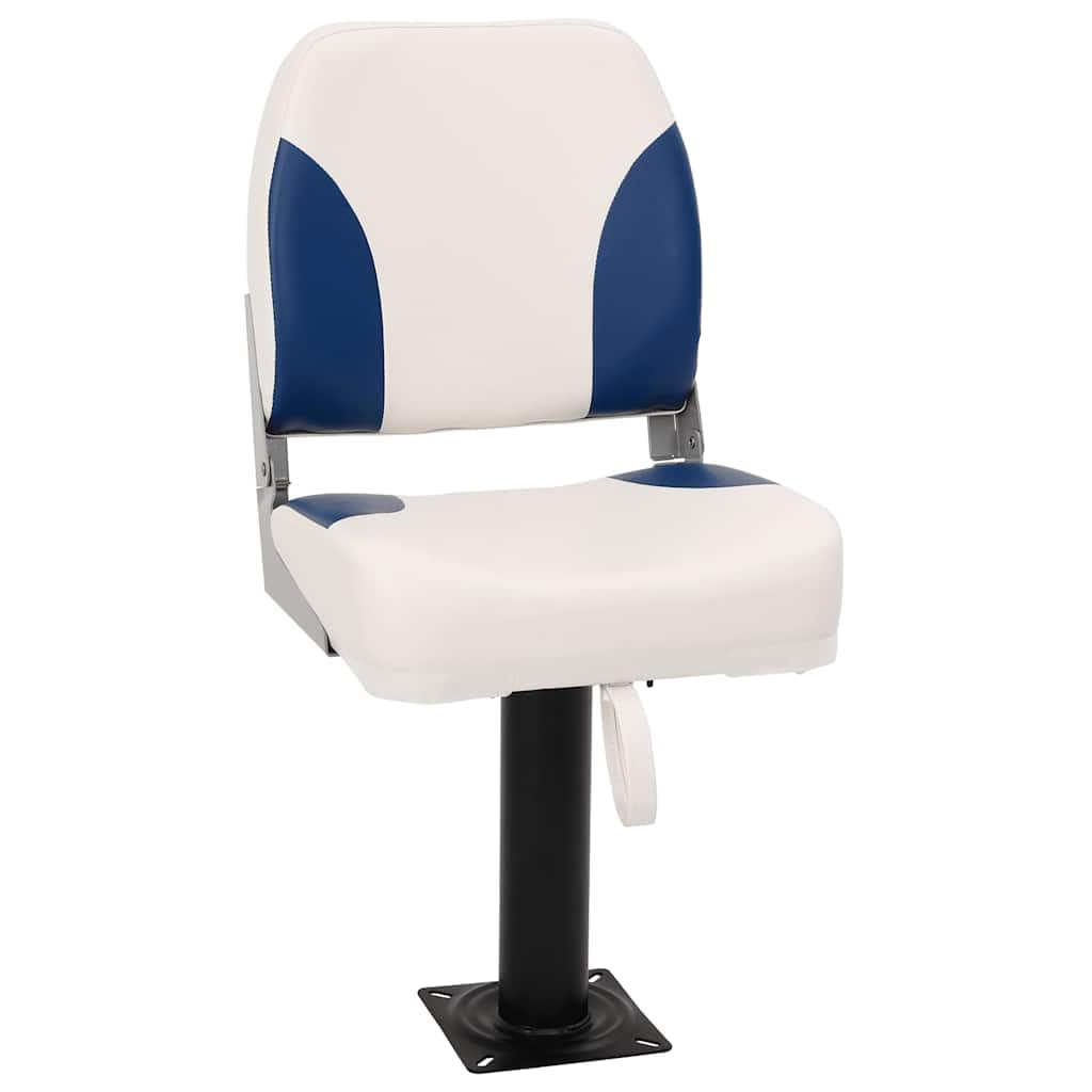 Set Sedile per Barca Pieghevole 2pz Blu e Bianco 41x36x48 cm,Set Sedile Barca,Parti e Accessori Imbarcazioni,Parti Barche a Vela-3284285