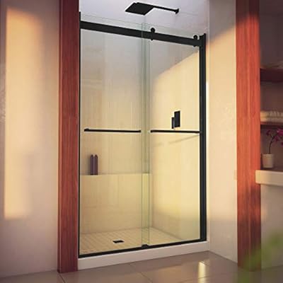 DreamLine Essence-H 44-48 in. W x 76 in. H Semi-Frameless Bypass Shower Door in Matte Black